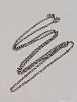 Full view of silver chain laid out