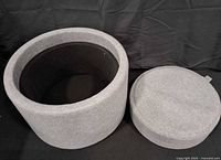 Ottoman body open with lid removed showing interior