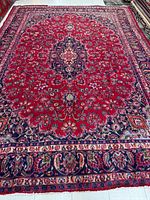 Full view of rug showing overall design and borders