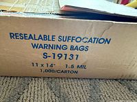 Box showing product details and specifications