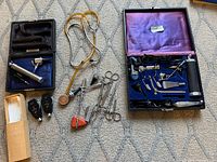 Overview of all items laid out on carpet