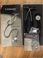 Complete stethoscope set in box with manual and eartips
