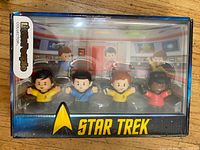 Front of sealed Little People Collector Star Trek box showing six figures and branding