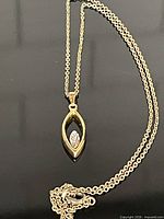 Full view of necklace showing pendant and chain