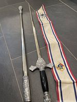 Sword, scabbard and sash full view