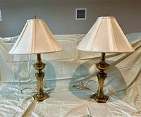 Both lamps with shades displayed side by side