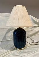 Full view of lamp with shade showing overall form