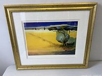 Front view showing artwork, mat and frame