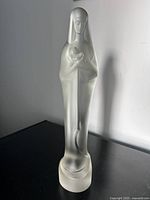 Full front view of frosted glass Madonna & Child figure