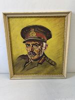 Frontal shot of framed oil painting