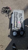 Console, two LED PAR lights, cable bundle overview