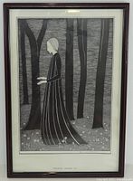 Full view of framed signed lithograph