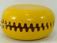 Assembled clam bowl showing wave interlock seam