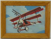 Front view of framed Red Baron painting