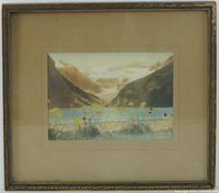 Framed hand-tinted photograph front view