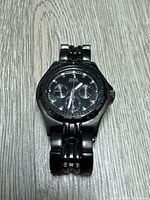 Front view of Guess WaterPro wristwatch showing dial, bezel and bracelet