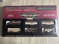 Front of boxed Harley-Davidson Anniversary Express train set
