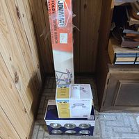 All three boxed items standing together