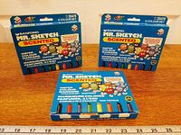 Three sealed packs of Sanford Mr. Sketch scented markers displayed front facing
