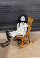 Rocking chair and doll together for scale and condition view