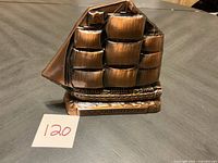 Front view showing sails and U.S.S. Constitution inscription