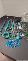 Group shot of all turquoise and blue jewelry pieces