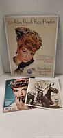 Group shot showing Woodbury Lucille Ball metal sign, Newsweek I Love Lucy magazine, Rex Allen signed photo
