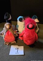 Group shot of all five bird Beanie Babies standing together
