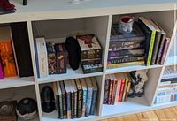 Front view of Kallax shelf showing 8 cubbies and white finish