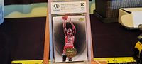 Front of graded Michael Jordan Upper Deck card showing image and BCCG 10 label