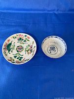 Plate and bowl side by side for scale and comparison