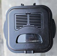 Top view of fryer lid showing vent and window