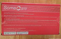 Front of SomaCare heat pack box showing branding and product details