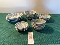 All 19 pieces grouped on table