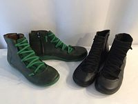 Both pairs of booties side by side showing overall style and colour