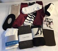 Overview of all hosiery items laid out