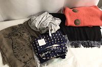 Five scarves grouped together