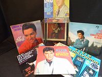 Group shot showing all Elvis vinyl records