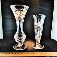 Both crystal vases front view with ruler for scale