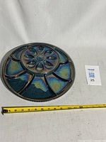 Top view showing entire platter and tape measure for scale