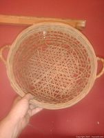 Top view showing open lattice weave and handles