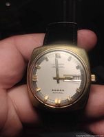Front view of Longines Admiral watch dial and case