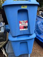 Two stacked blue TUFFStore totes showing overall appearance