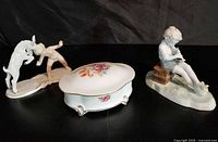 All three porcelain pieces grouped together