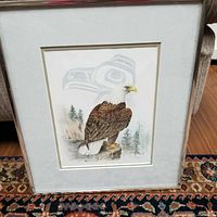 Full view of framed Sue Coleman eagle print