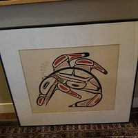 Full view of framed Tom Price Blackfish silkscreen print