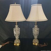 Both crystal lamps with shades shown side by side