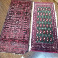 Both rugs side by side showing full patterns and colors