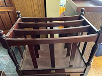 Overall view of mahogany magazine rack