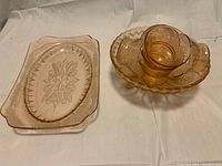 Tray, bowl, stacked sherbet cups